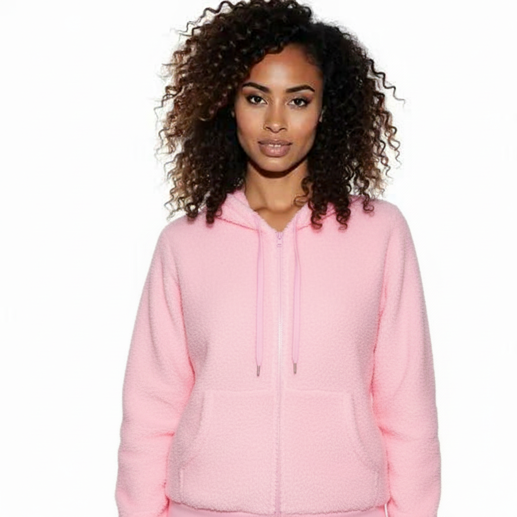 Full Size Half Zip Drawstring Fleece Hoodie Plus Size